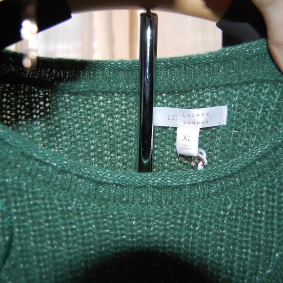 NEW-WOMEN LAUREN CONRAD GREEN SWEATER SIZE EX-LARGE - Picture 5 of 7